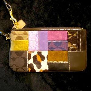 Coach vintage patchwork wristlet